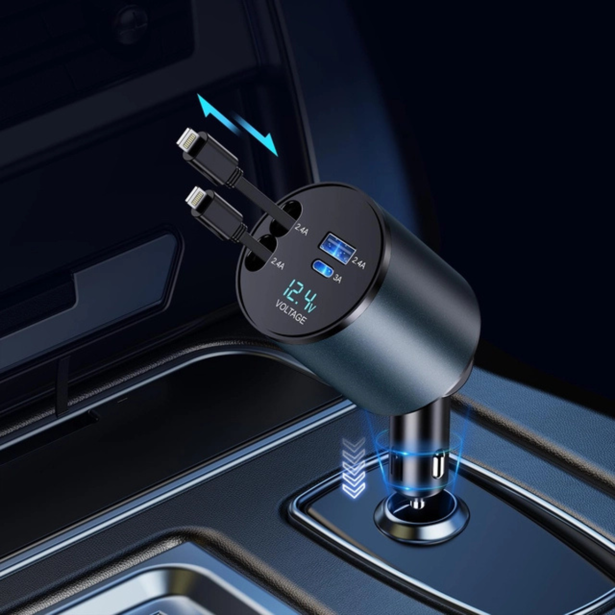 Retractable Car Charger 4 in 1 Car