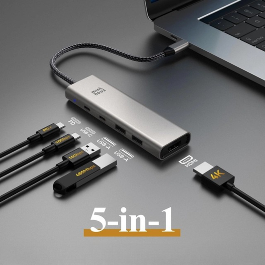 USB C Hub Multiport Adapter 5 in 1 for Dell HP