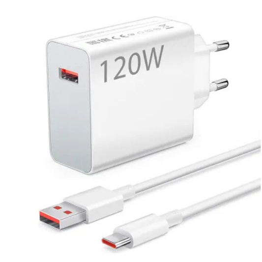 XIAOMI (120W) Wall Charger 6A with USB-A to Type-C Cable, QC3.0