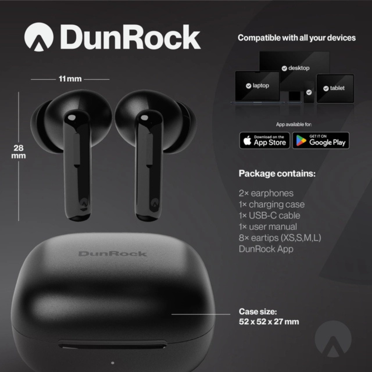 DUNROCKBUBBLE Bluetooth 5.3 In-Ear Earphones