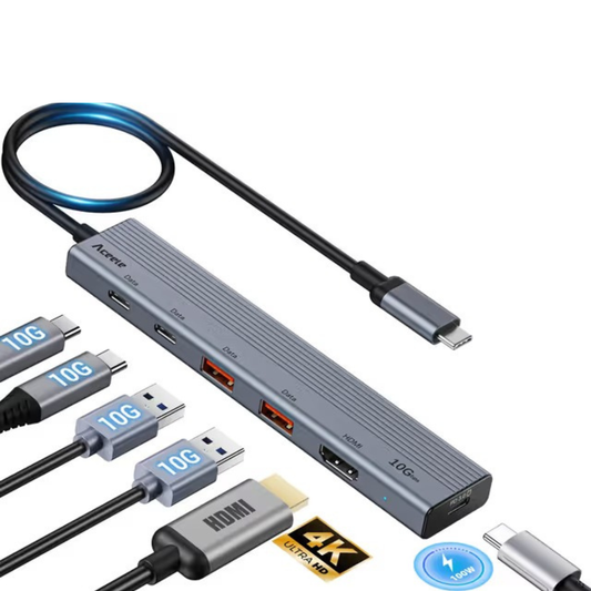 USB-C Hub 10 Gbps 4K HDMI 100W Power Delivery – Multiport Adapter