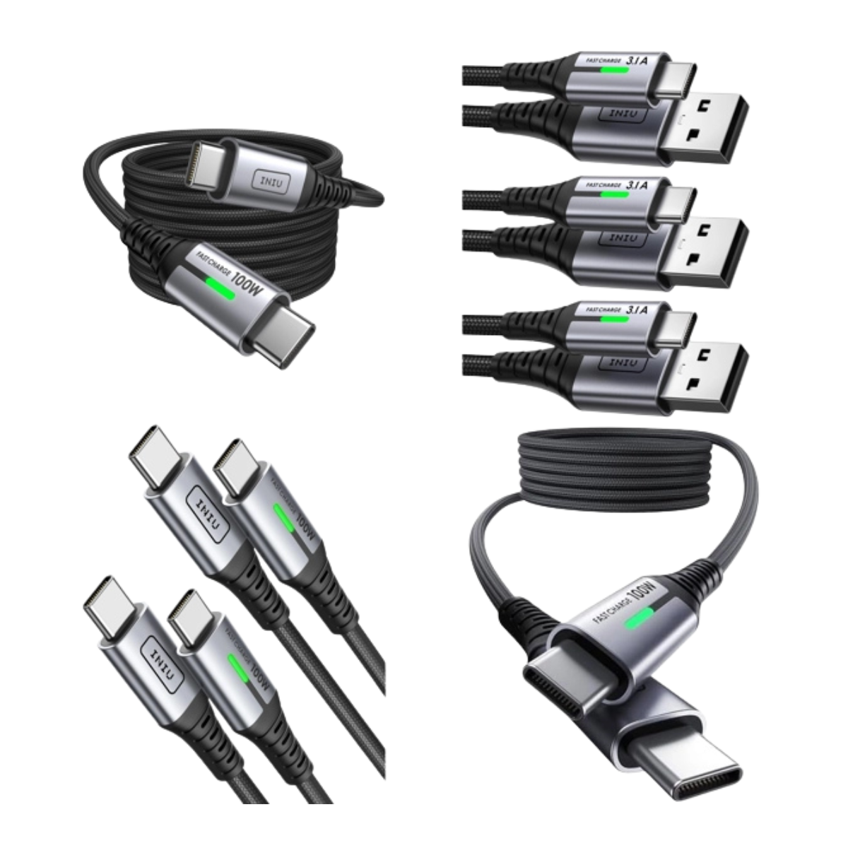 INIU USB-C Cable 100W 0.3m Fast Charging