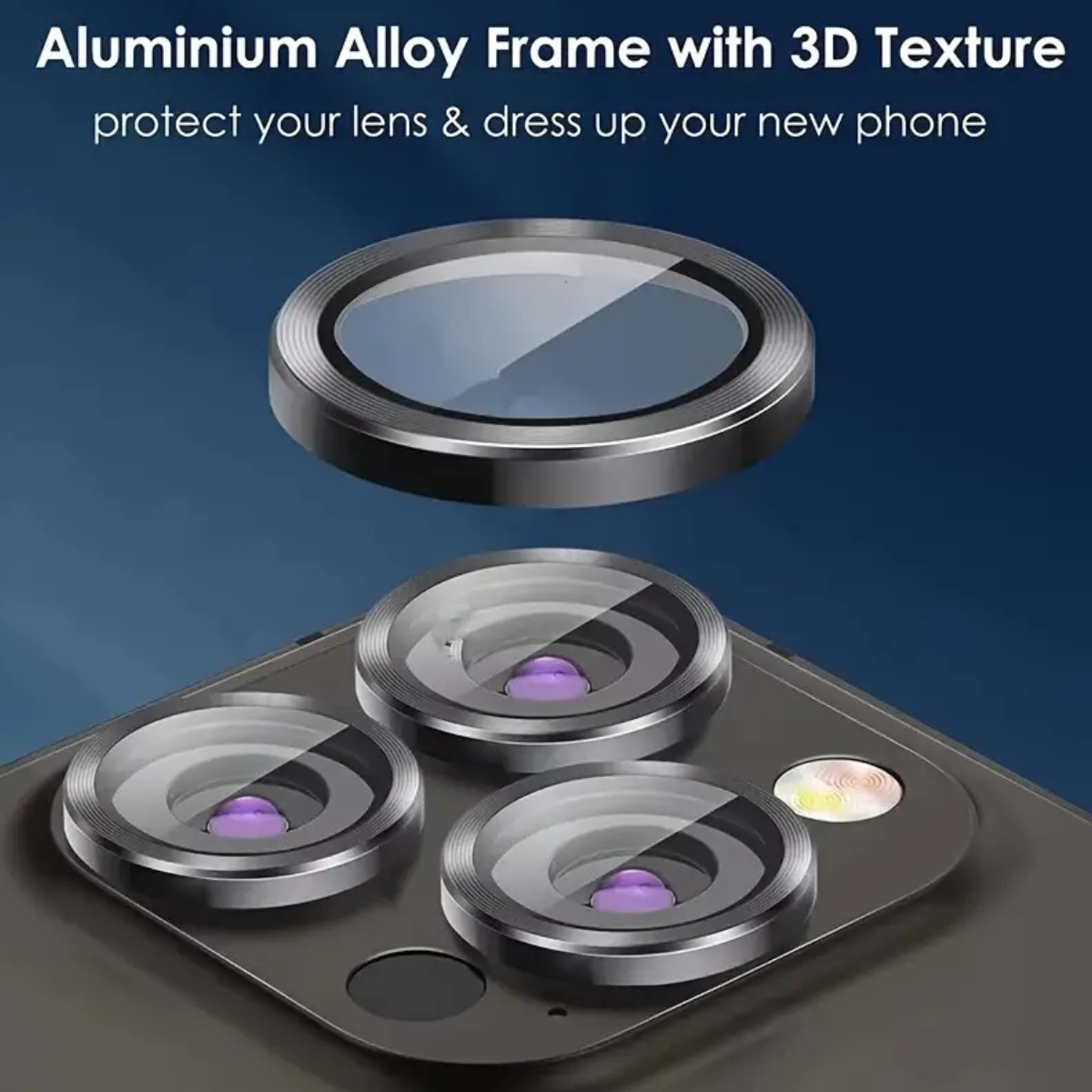 Metal Camera Lens Protector for iPhone 16 / 15 / 14 / 13 / 12 / 11 Pro Max and 13 / 12 Mini / 14 / 15 / 16 Plus