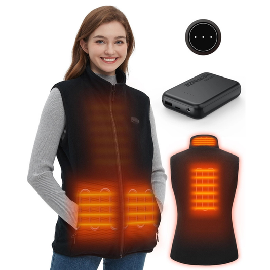 HEWINZE Women's Fleece Heated Vest USB Heating Jacket for Outdoor Activities