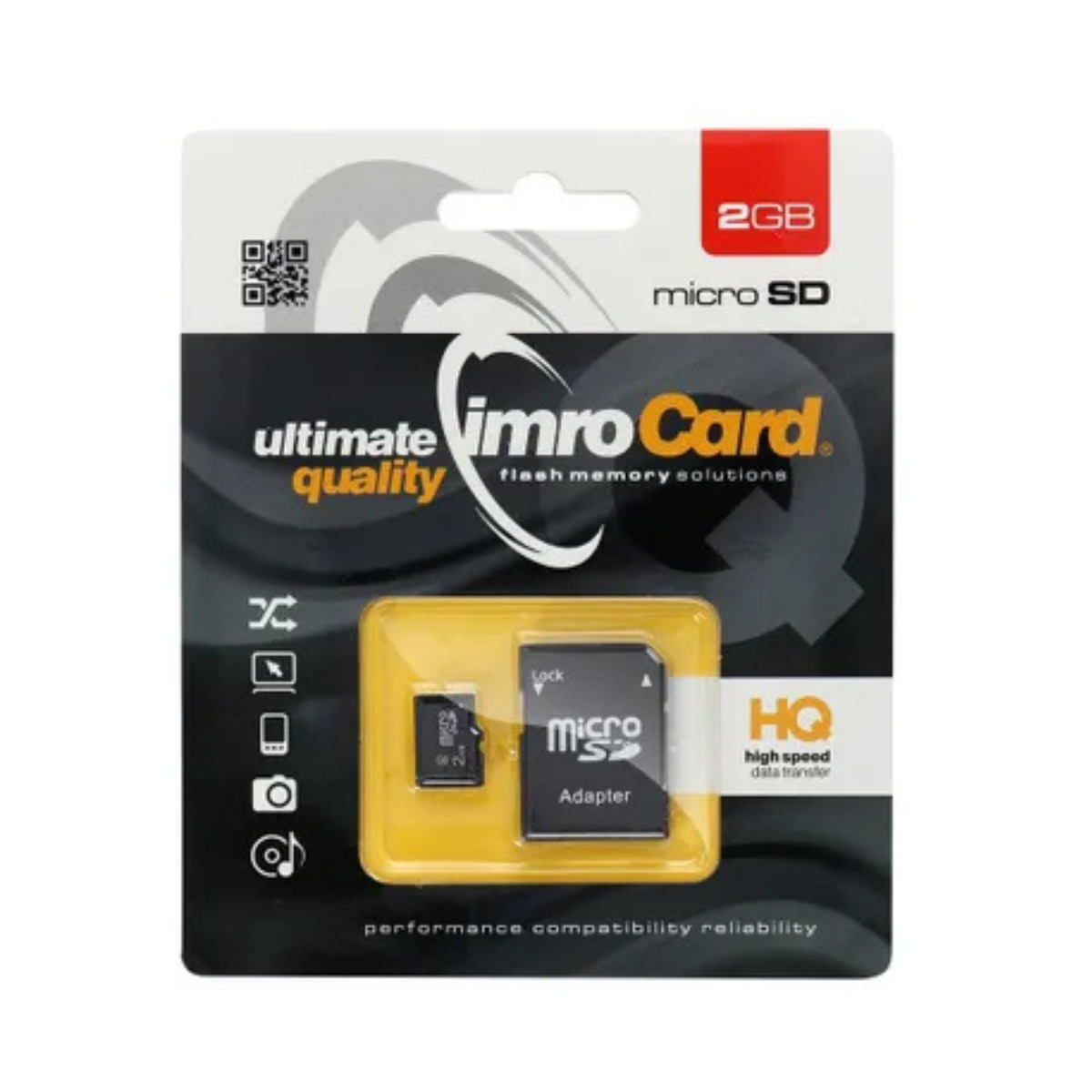 IMRO 2GB microSD memory card with SD adapter