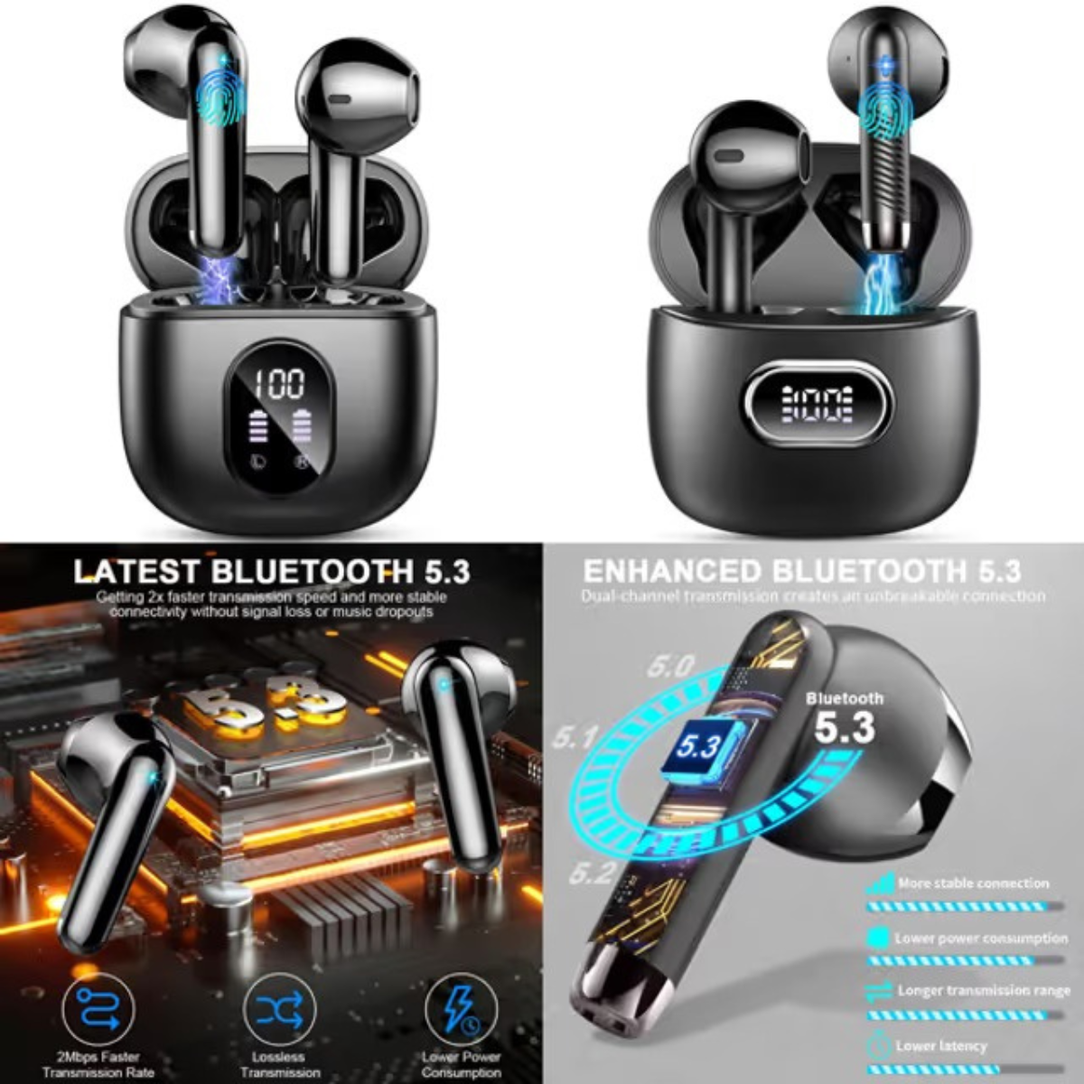 Wireless Earbuds Bluetooth 5.3 – In-Ear Headphones