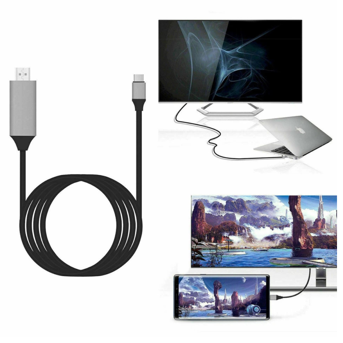 Cable 2M TYPE-C to HDMI  4K USB HDTV for Samsung & HUAWEI