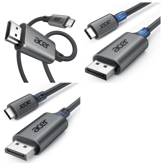 Acer 1M USB-C to DisplayPort Cable – 4K 60Hz & 2K 165Hz Thunderbolt 3/4 & MST & FreeSync Compatible