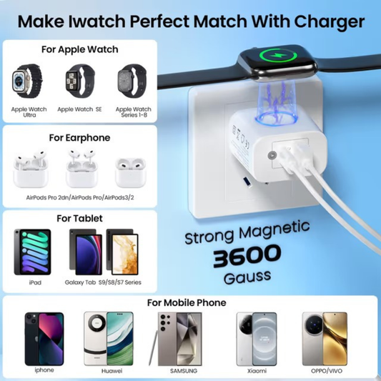 Charger (20W) 3 in 1 Charging Station for Apple Watch and iPhone