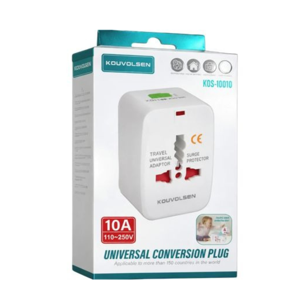 UNIVERSAL Travel Adapter – 10A for 150+ Countries (110–250V)