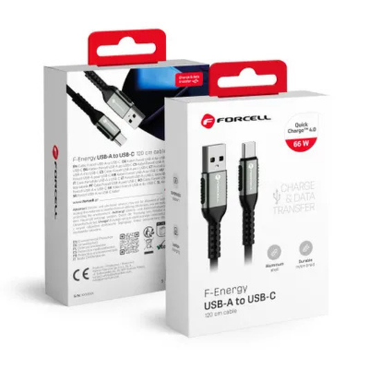 FORCELL 66W F-Energy USB-A to USB-C Cable QC4.0 3A – 1.2m Cafule C256