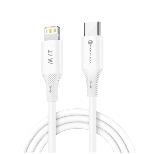 FORCELL 27W USB-C to Lightning Cable – PD / 3A / Silicone / 1m (C346)