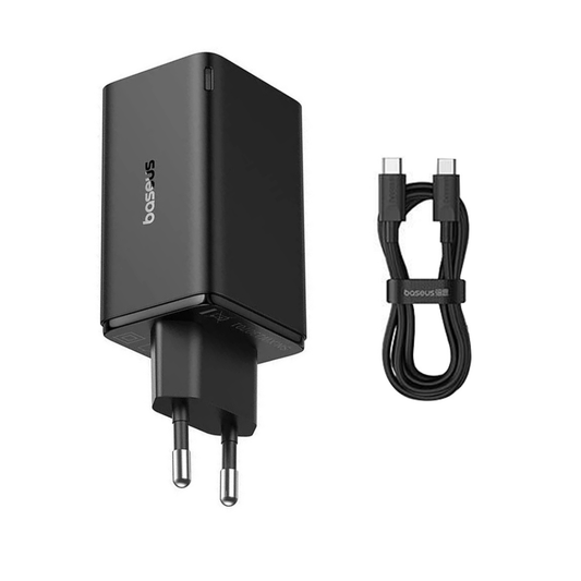 Baseus (65W) Wall Charger GaN with 4 Ports (2× USB + 2× Type-C)