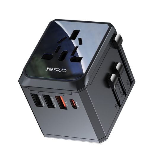 Yesido - Travel Adapter (MC24) - Type-C, USB3.0, 2x USB2.4, Multifunctional Fast Charger
