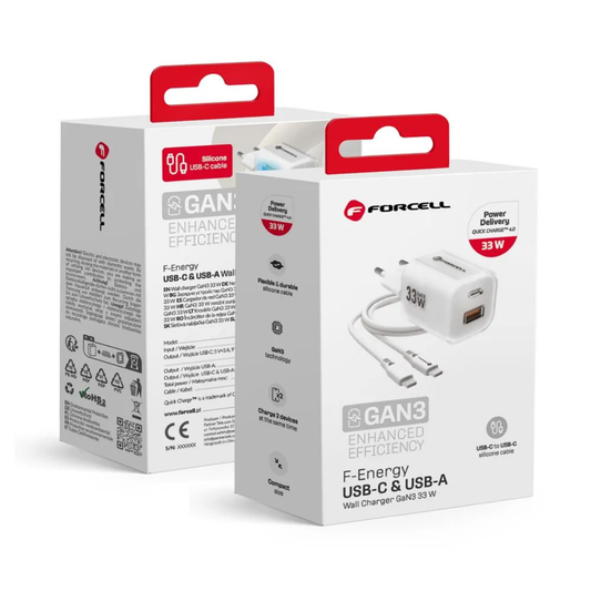 FORCELL (33W) Wall Charger – F-Energy GaN III with USB-C Cable